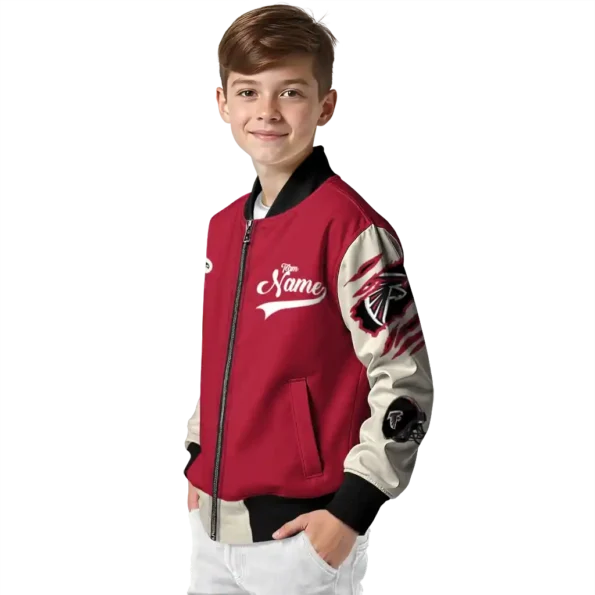 personalized atlanta falcons razorback outline red nude bomber jacket trendy