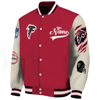 personalized atlanta falcons razorback outline red nude varsity jacket best selling.webp