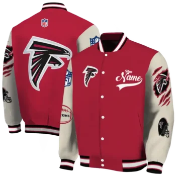 personalized atlanta falcons razorback outline red nude varsity jacket fashion forward.webp