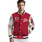personalized atlanta falcons razorback outline red nude varsity jacket best selling.webp