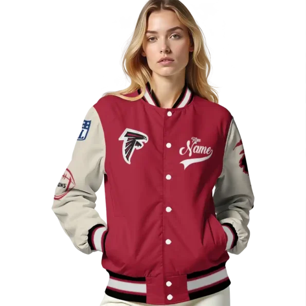 personalized atlanta falcons razorback outline red nude varsity jacket latest model.webp