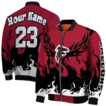 personalized atlanta falcons winged blaze red white bomber jacket best selling