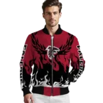 personalized atlanta falcons winged blaze red white bomber jacket best selling