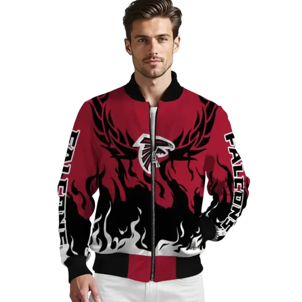 personalized atlanta falcons winged blaze red white bomber jacket high quality