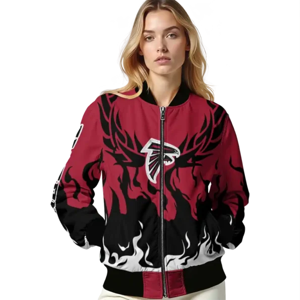personalized atlanta falcons winged blaze red white bomber jacket latest model