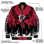personalized atlanta falcons winged blaze red white bomber jacket best selling