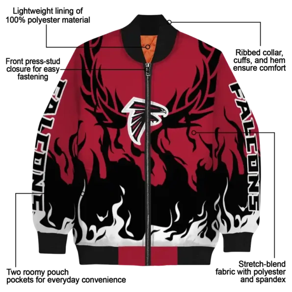 personalized atlanta falcons winged blaze red white bomber jacket new arrival