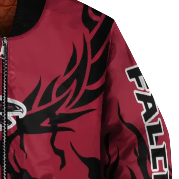 personalized atlanta falcons winged blaze red white bomber jacket premium grade