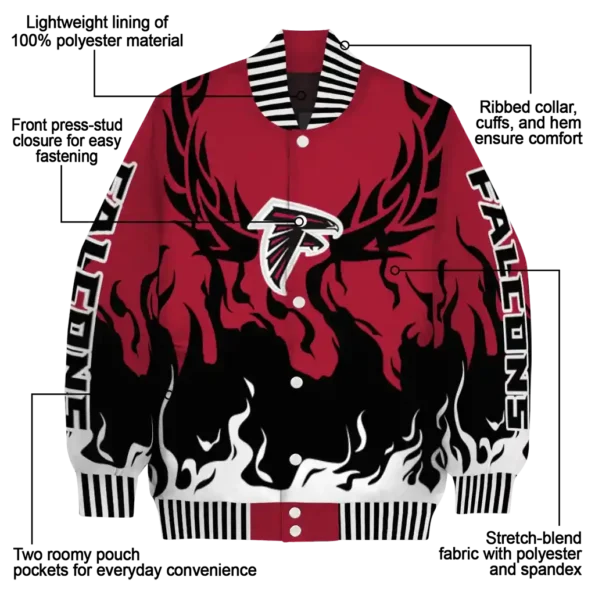 personalized atlanta falcons winged blaze red white varsity jacket new arrival.webp
