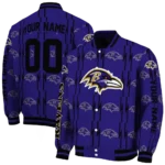 personalized baltimore ravens bolt stripe purple varsity jacket best selling.webp