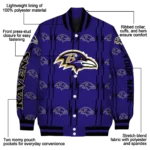 personalized baltimore ravens bolt stripe purple varsity jacket best selling.webp
