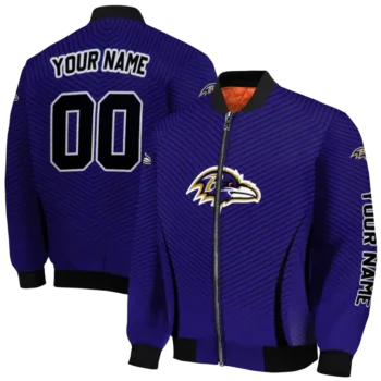 personalized baltimore ravens chevron arrow purple bomber jacket fashion forward
