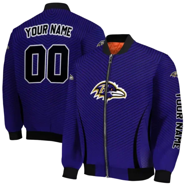 personalized baltimore ravens chevron arrow purple bomber jacket fashion forward