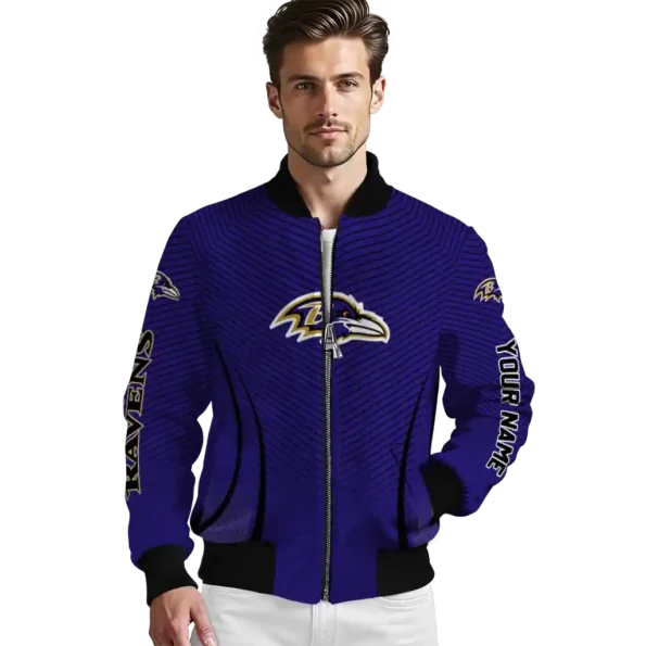 personalized baltimore ravens chevron arrow purple bomber jacket high quality