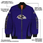 personalized baltimore ravens chevron arrow purple bomber jacket best selling