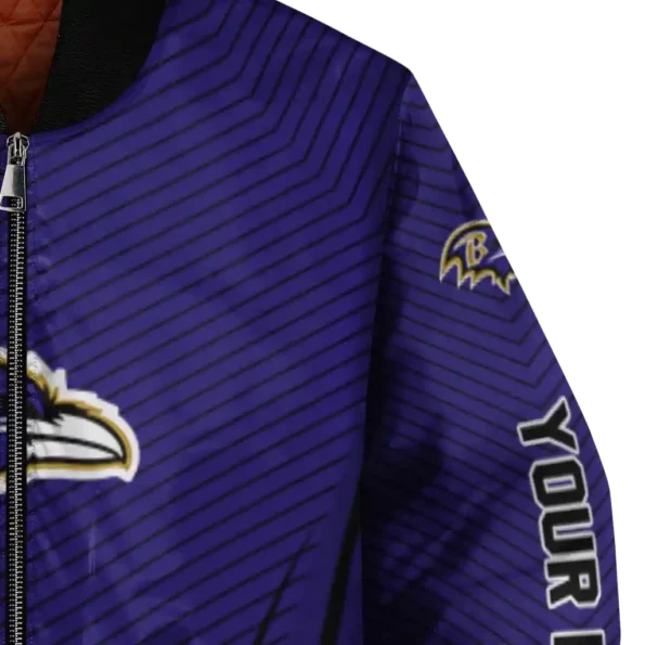 personalized baltimore ravens chevron arrow purple bomber jacket premium grade