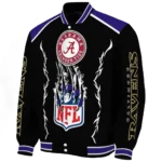 personalized baltimore ravens claw blood purple black varsity jacket best selling.webp