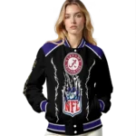 personalized baltimore ravens claw blood purple black varsity jacket best selling.webp