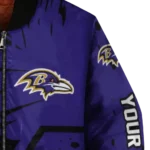 personalized baltimore ravens hexagon cluster purple black bomber jacket best selling