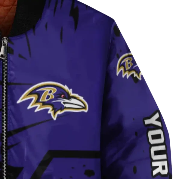 personalized baltimore ravens hexagon cluster purple black bomber jacket premium grade