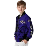 personalized baltimore ravens hexagon cluster purple black bomber jacket best selling
