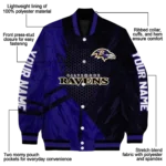 personalized baltimore ravens hexagon mesh purple black varsity jacket best selling.webp