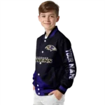 personalized baltimore ravens hexagon mesh purple black varsity jacket best selling.webp