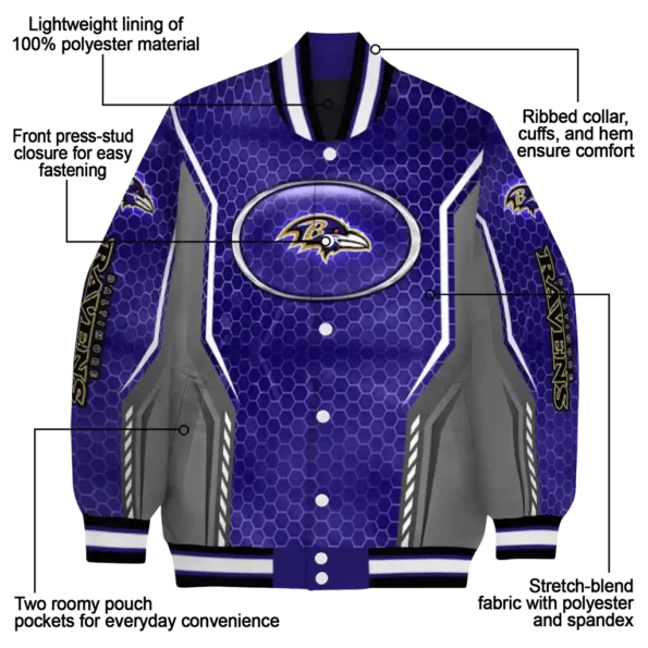 personalized baltimore ravens power plate purple varsity jacket new arrival.webp