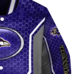 personalized baltimore ravens power plate purple varsity jacket best selling.webp