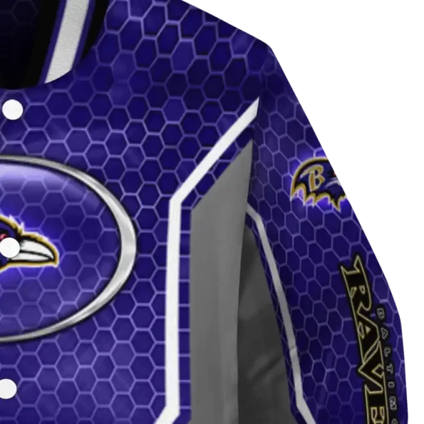 personalized baltimore ravens power plate purple varsity jacket premium grade.webp