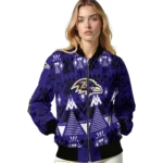 personalized baltimore ravens pyramid shapes purple bomber jacket best selling