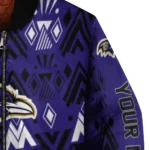 personalized baltimore ravens pyramid shapes purple bomber jacket best selling