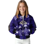 personalized baltimore ravens pyramid shapes purple bomber jacket best selling