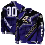 personalized baltimore ravens star burst purple varsity jacket best selling.webp