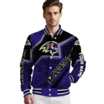 personalized baltimore ravens star burst purple varsity jacket best selling.webp