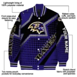 personalized baltimore ravens star burst purple varsity jacket best selling.webp
