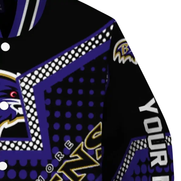 personalized baltimore ravens star burst purple varsity jacket premium grade.webp