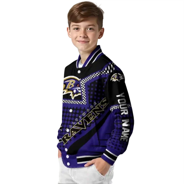personalized baltimore ravens star burst purple varsity jacket trendy.webp