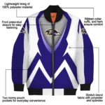 personalized baltimore ravens v stripes purple white bomber jacket best selling