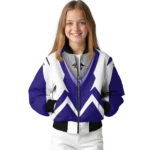 personalized baltimore ravens v stripes purple white bomber jacket best selling