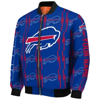 personalized buffalo bills bolt stripe blue bomber jacket best selling