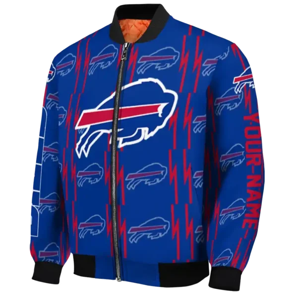 personalized buffalo bills bolt stripe blue bomber jacket best selling