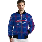 personalized buffalo bills bolt stripe blue bomber jacket best selling