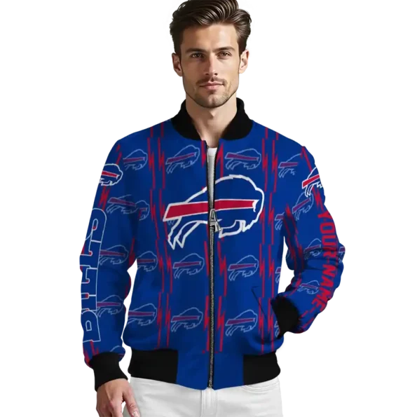 personalized buffalo bills bolt stripe blue bomber jacket high quality
