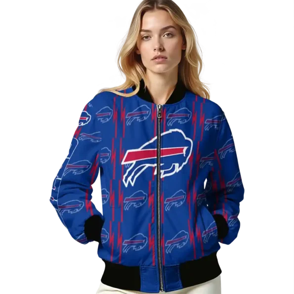 personalized buffalo bills bolt stripe blue bomber jacket latest model