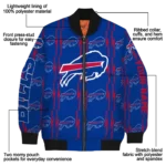 personalized buffalo bills bolt stripe blue bomber jacket best selling