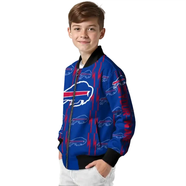 personalized buffalo bills bolt stripe blue bomber jacket trendy
