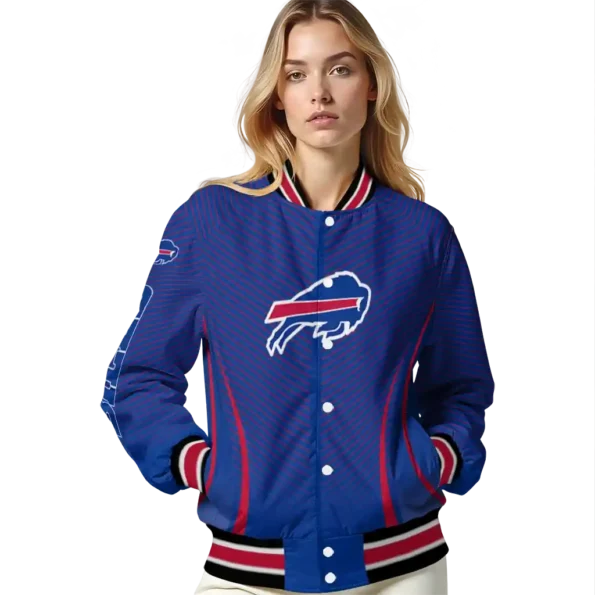 personalized buffalo bills chevron arrow blue varsity jacket latest model.webp