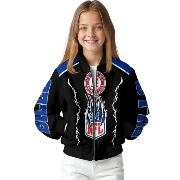 personalized buffalo bills claw blood blue black bomber jacket top rated