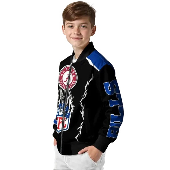 personalized buffalo bills claw blood blue black bomber jacket trendy
